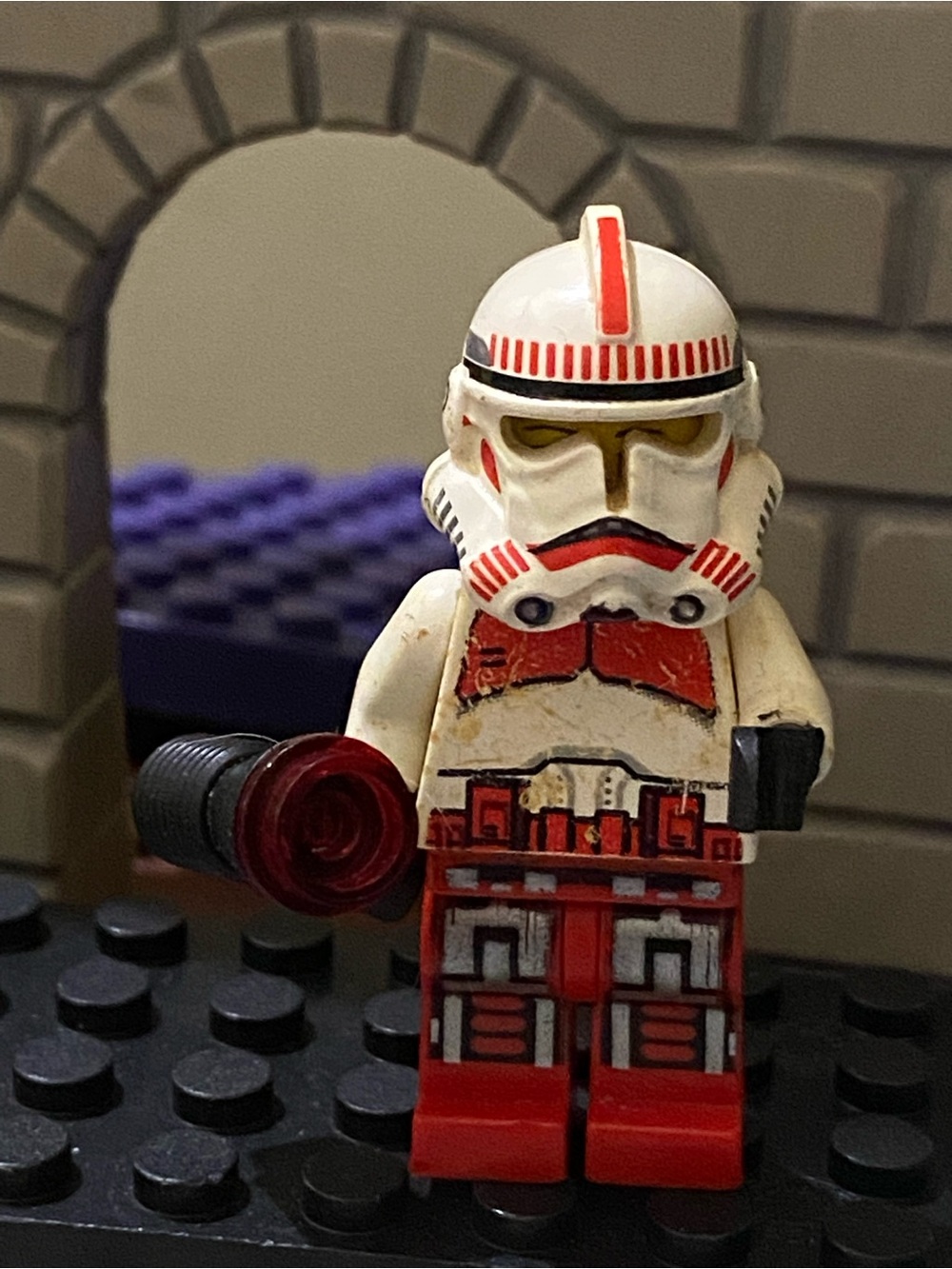 Lego White Red Clone Trooper Minifigure